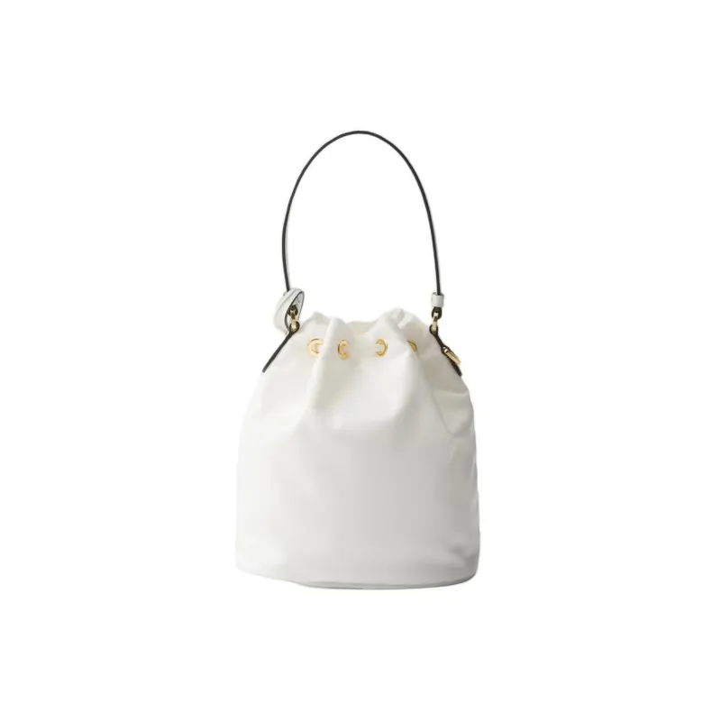 PRADA Re EditionRe Nylon Fabric With Leather Bucket Bags Shoulder Bag Crossbody Bag Handbag Mini Women's White-2
