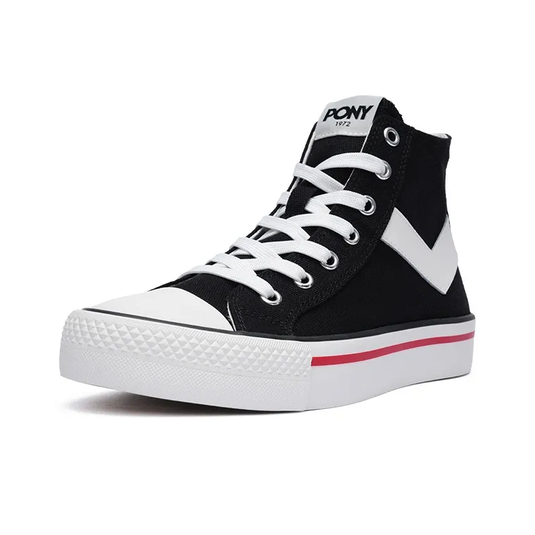 PONY Shooter Anti Slip Wear Resistant Breathable Lightweight High Top Canvas Shoes Unisex Black-1