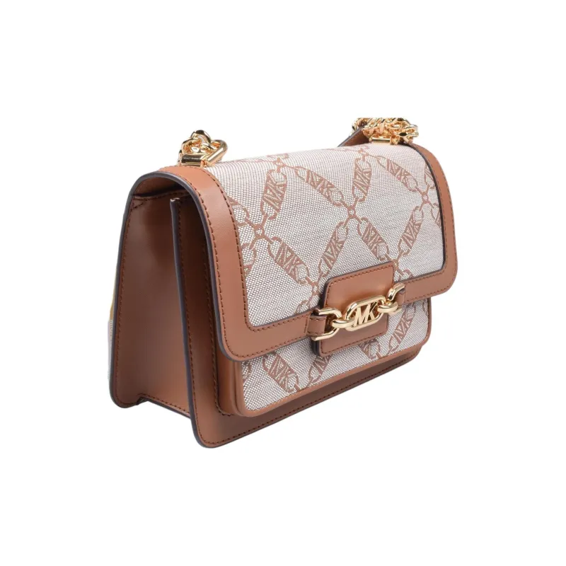 MICHAEL KORS Heather Jacquard Shoulder Bag, Crossbody Bag Tubas Women's Cow Leather Brown-4