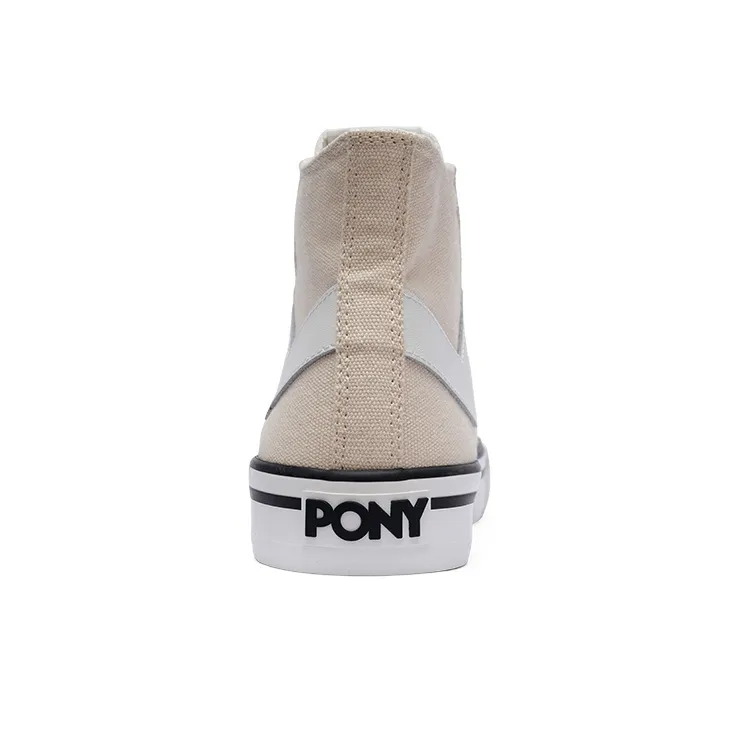 PONY Shooter Anti Slip Wear Resistant Breathable Lightweight High Top Canvas Shoes Unisex Beige-3
