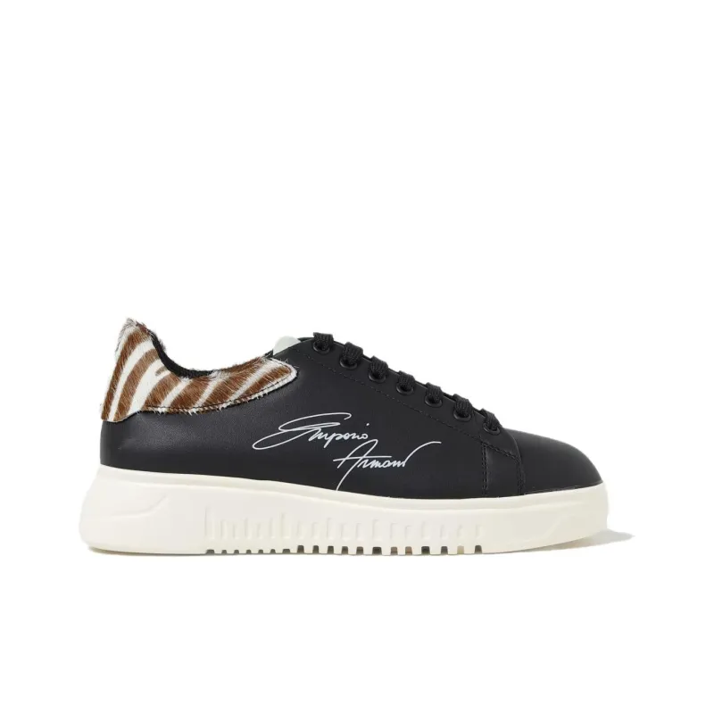 EMPORIO ARMANI Low Top Skateboard Shoes Women's Black-1