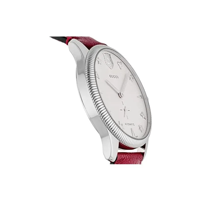 GUCCI G Timeless Collection Wrist Watch Automatic Mechanical Movement Leather Watch Bands White Dial Women's Watch-4