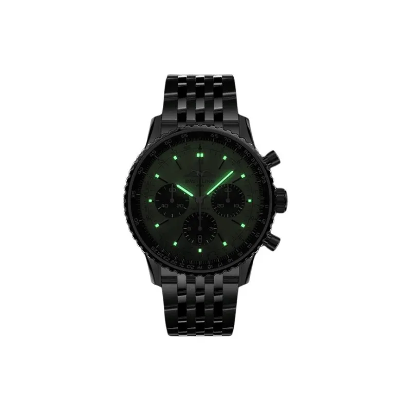 BREITLING Aviation Chronometer Collection Automatic Mechanical Movement Men's Watches Watch 43mm Green Dial-3