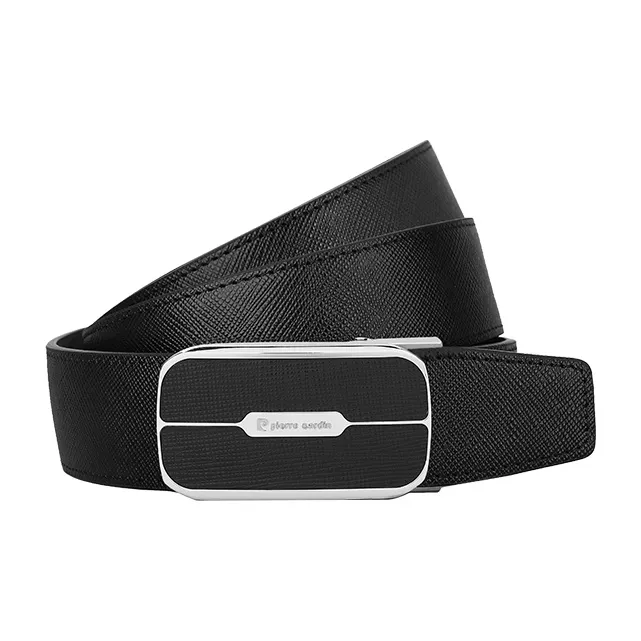 PIERRE CARDIN Stainless Steel Automatic Buckle Belt Leather Belts Men's 3.4cm-3
