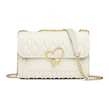 MOONDEMIMA Cow Leather Shoulder Bags Small Square Bag Crossbody Bags Small Size Women's White/Black