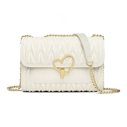 MOONDEMIMA Cow Leather Shoulder Bags Small Square Bag Crossbody Bags Small Size Women's White/Black