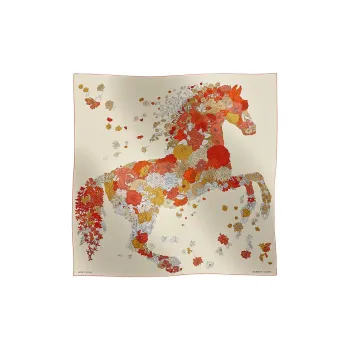 HERMES Silk Scarves Women's White