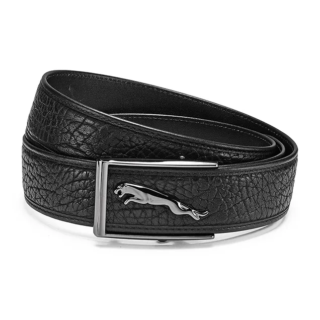 JAGUAR Business Casual Automatic Buckle Belt Cow Leather Leather Belts Men's Black Width 3.7cm-4