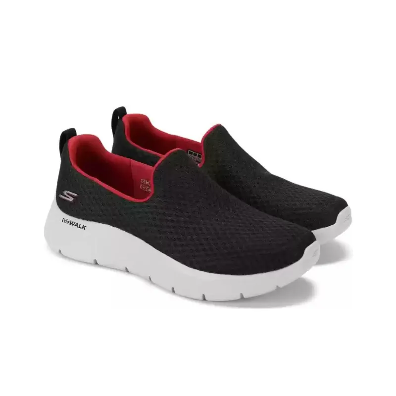 Skechers Cushioning Wear Resistant Low Top Casual Shoes Men's Black Red-3