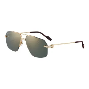 CARTIER Metal Gold Plated Aviator Sunglasses Unisex Gold
