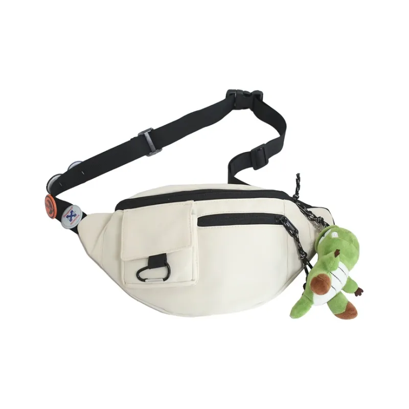 OUZIHUANG Nylon Sling Bag Regular Unisex Black/Blue/White-8