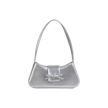 BGAY PU Crescent Bag Baguette Bag Shoulder Bag Portable Crossbody Bag Shoulder Bag Regular Women's Silver/Black/White