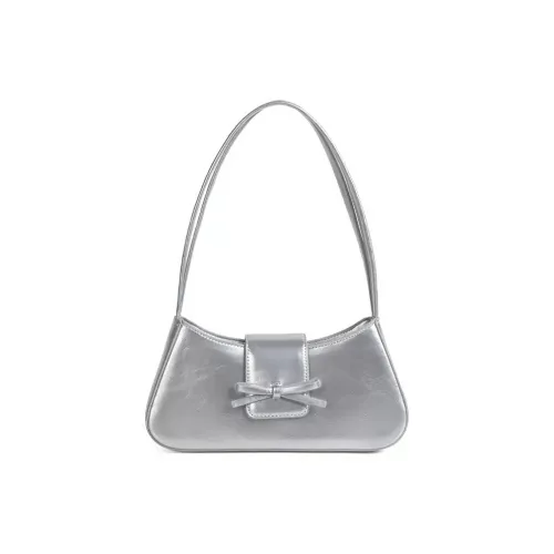 BGAY PU Crescent Bag Baguette Bag Shoulder Bag Portable Crossbody Bag Shoulder Bag Regular Women's Silver/Black/White