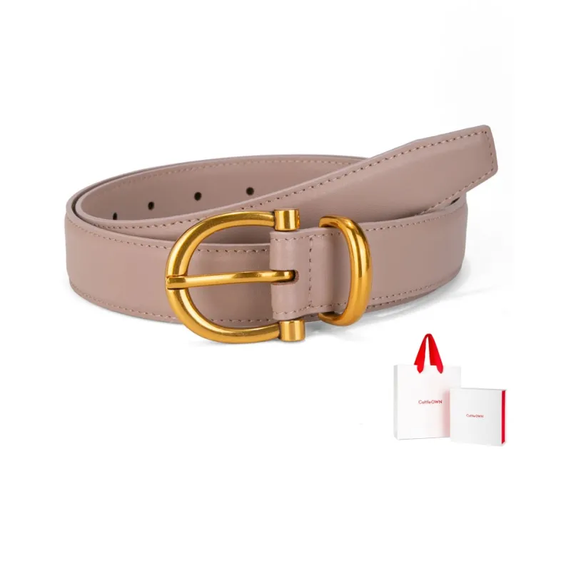Cows Reign Vintage Gold Pin Buckle Horse Shoe Buckle Jeans Leather Belts Women's Width 2.9cm-8