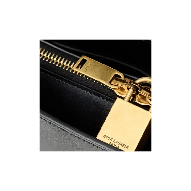 SAINT LAURENT Calfskin One Shoulder Handbag Trumpets Women's Black-6