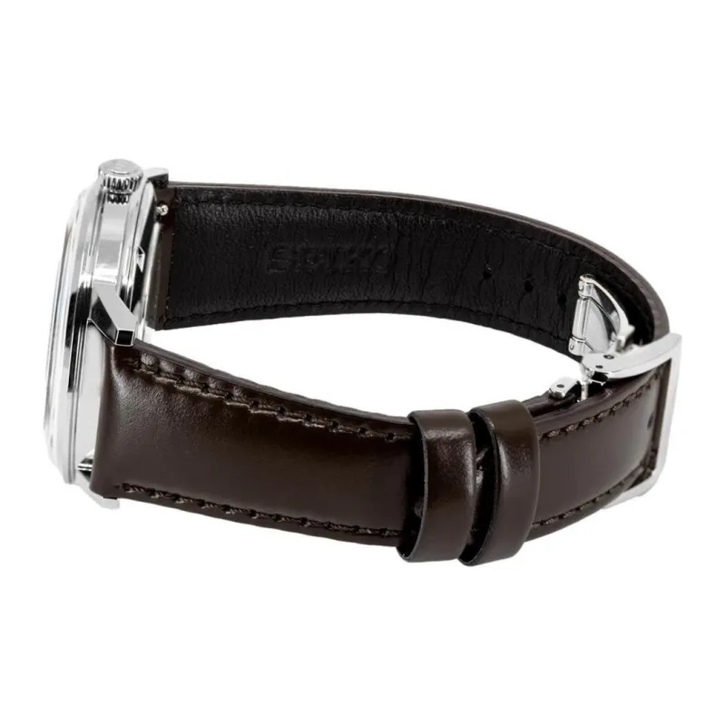 SEIKO Presage Series Automatic Mechanical Movement Cow Leather Strap Watch Men's Watches Coffee Watch Dial SRPJ17J1-3