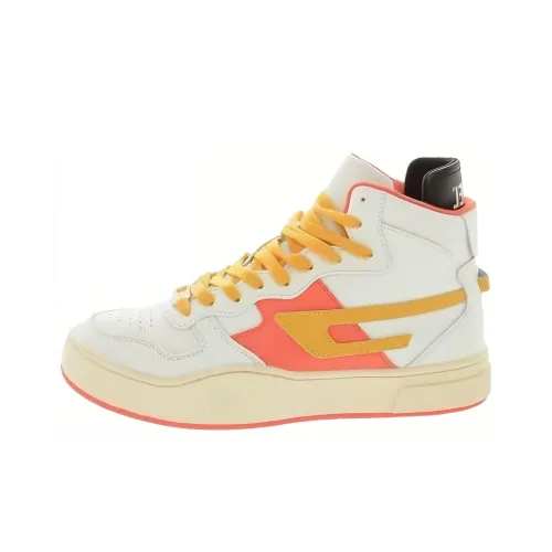 DIESEL Skateboard Shoes Women's High-Top White/Yellow