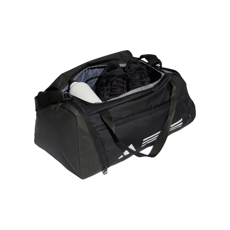 Adidas Essential Recycled Material Polyester Handheld Gym Bag Medium Size Unisex Black & White-3