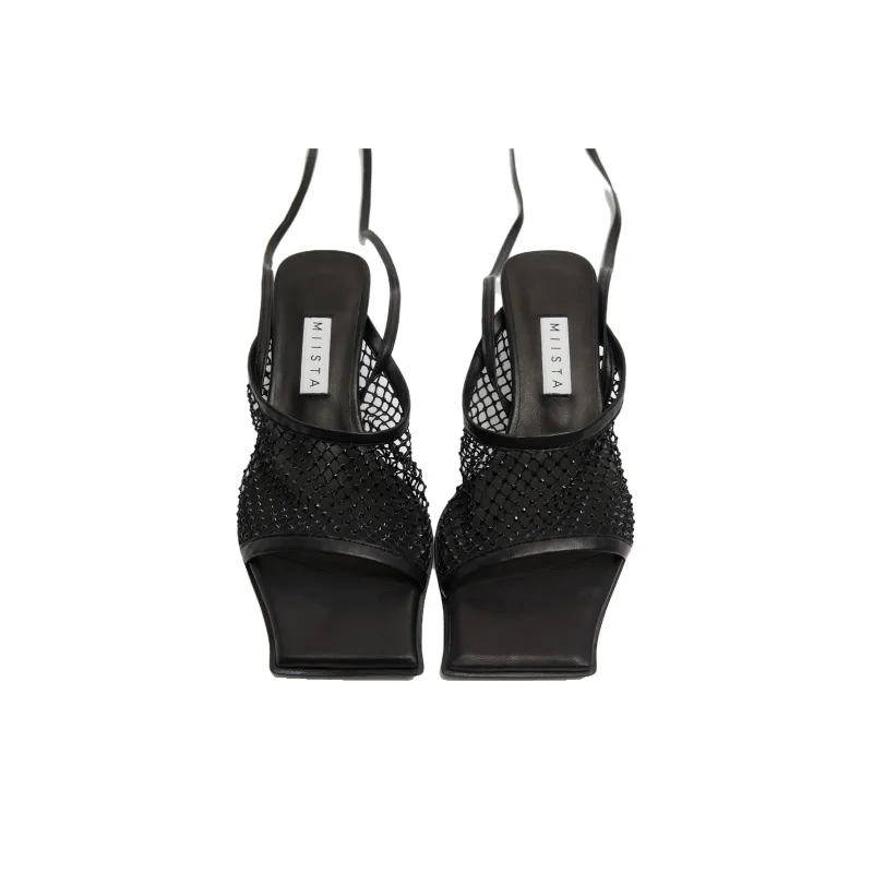 MIISTA Strap Sandals 5cm Women's Black-3
