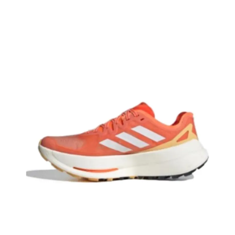 Adidas Terre Cushioned Slip-Resistant Low-Top Running Shoes Men's White Orange-0