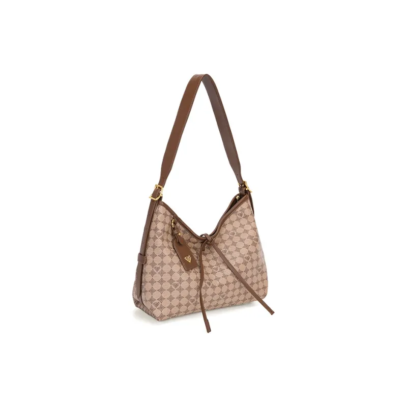 LUCKY DIAMOND PVC Shoulder Bag Regular Women's Coffee/Khaki-4