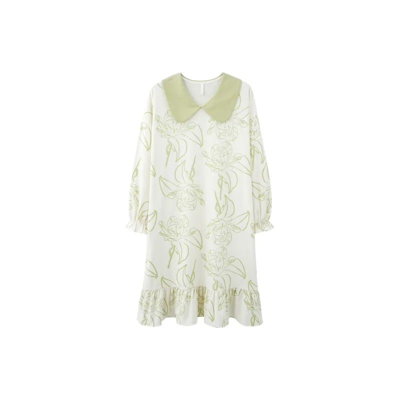 PBENO PD Nightgown Women's White Green-0