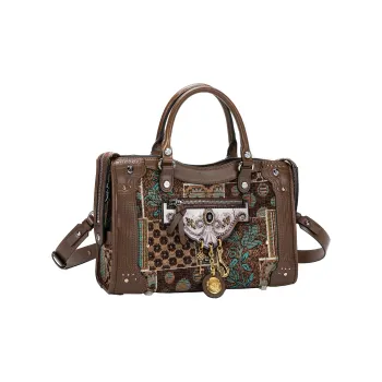 Anthracene Jacquard Shoulder Bag, Crossbody Bag, Handbag Regular Women's Brown