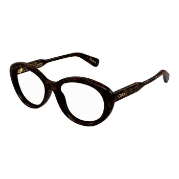 Chloe Recycled Acetate Oval Eyeglass Frames Men's Umber