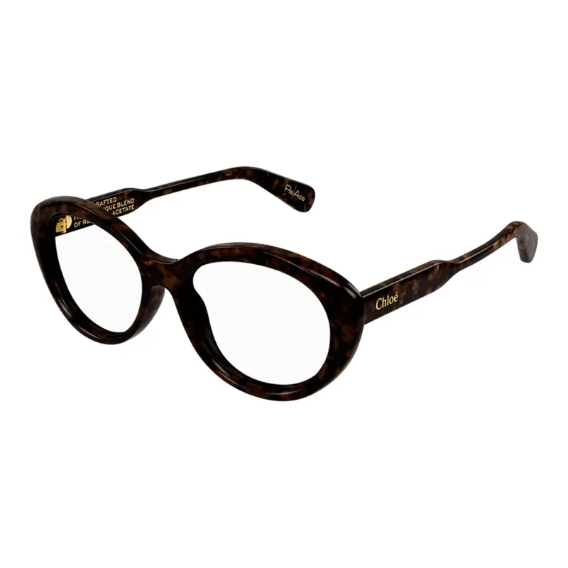 Chloe Recycled Acetate Oval Eyeglass Frames Men's Umber-0