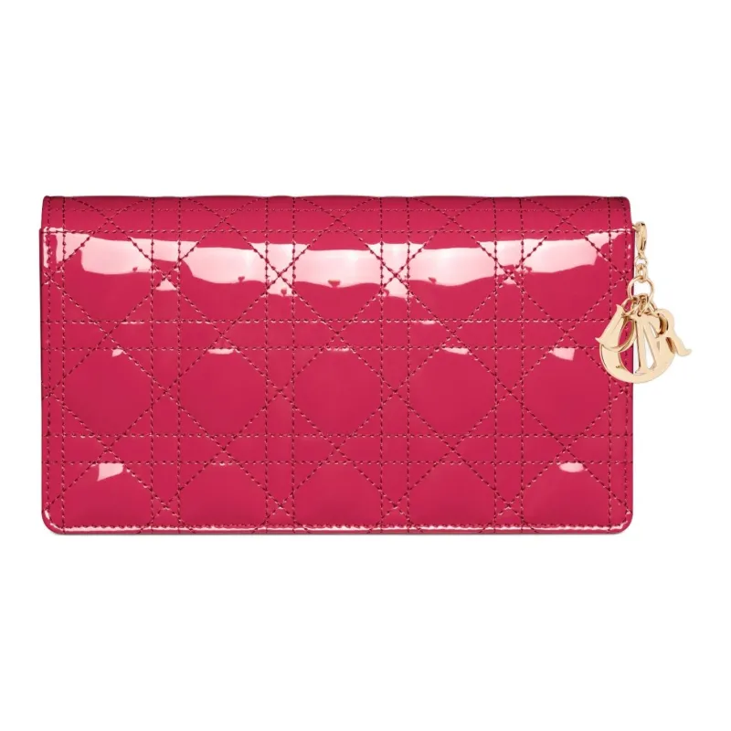 DIOR Lady Dior Calfskin Clutch Women's Pink-3