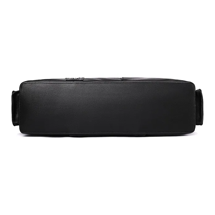 Old Man's Head Cow Leather Briefcases Men's Black-3