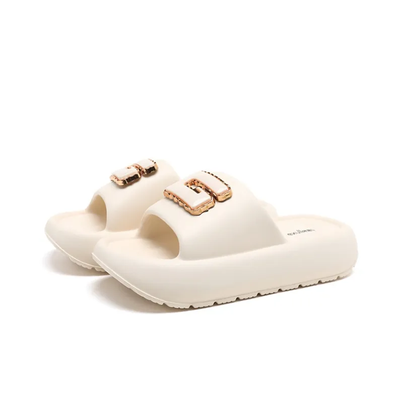 EXULL Q Slide Slippers Cool Drag Women's Beige-2