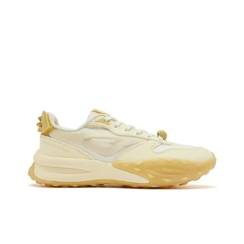 QIAODAN Cushioning, Wear Resistant Low Top Casual Shoes Women's Wheat Straw Yellow Light Pear Yellow-1