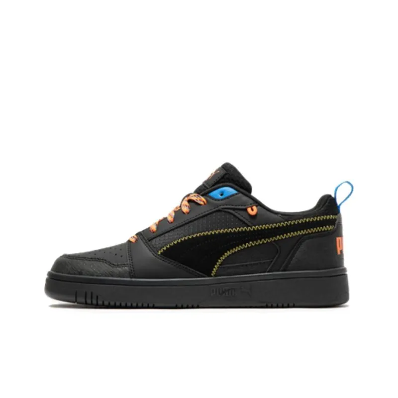 PUMA Rebound V6 Cushioning Wear Resistant Low Top Skateboard Shoes Unisex Black-0