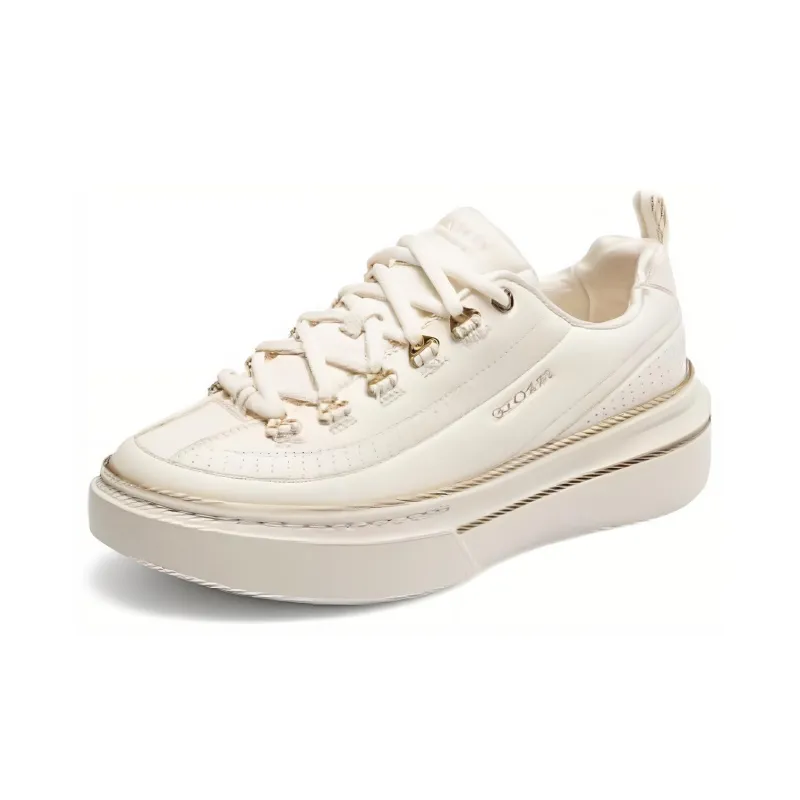 Skechers Cushioning Wear Resistant Low Top Skateboard Shoes Women's Natural Gold-2