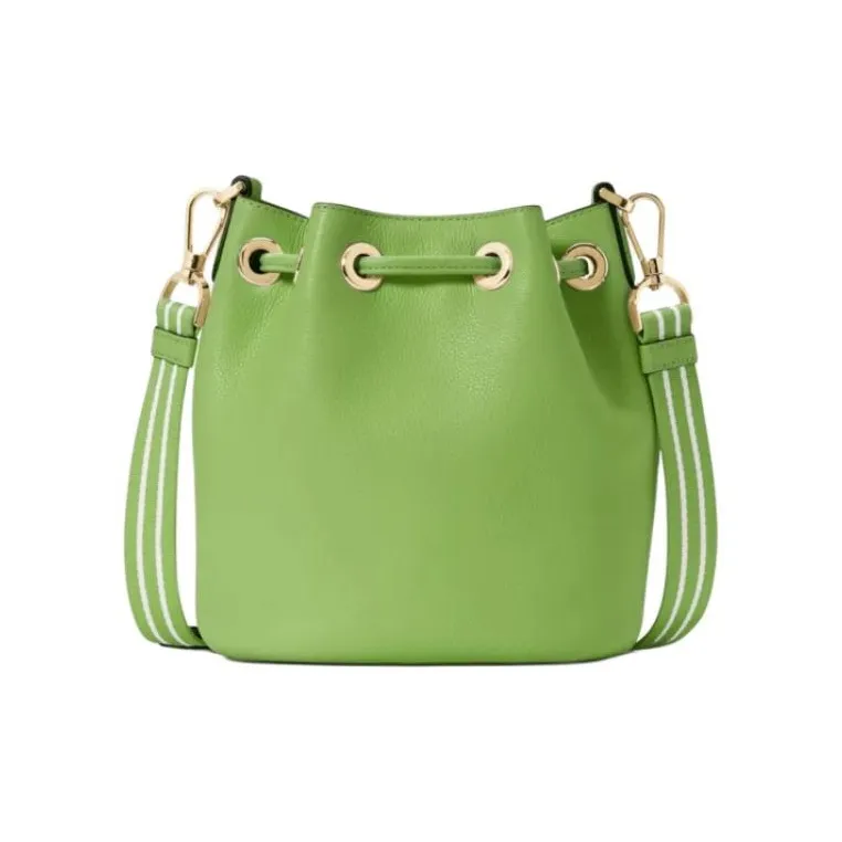Kate Spade Eggstone Grain Leather Bucket Bags Shoulder Bag Crossbody Bag Mini Women's Ghost Green-2