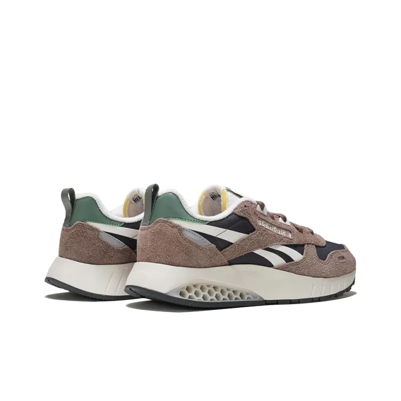Reebok Classic Leather Anti Slip Wear Resistant Low Top Running Shoes Unisex Brown Black-2