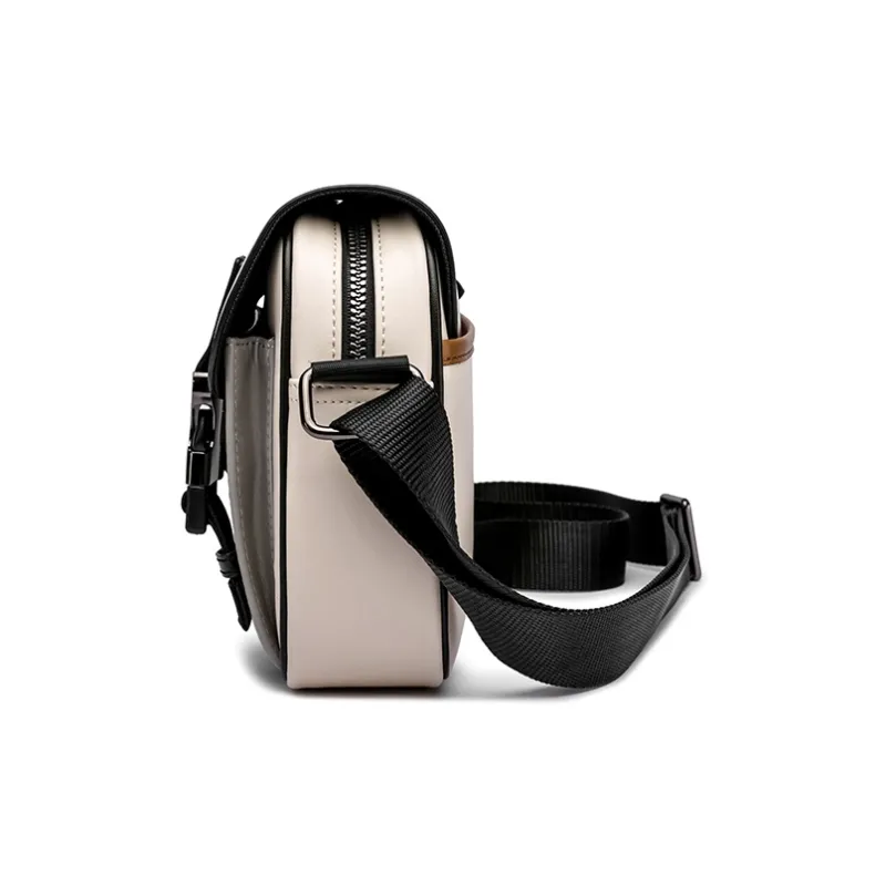 FAIRWHALE PVC Shoulder Bag, Crossbody Bag, Messenger Bag Small Size Unisex Lead Gray, Apricot, Ecru-30