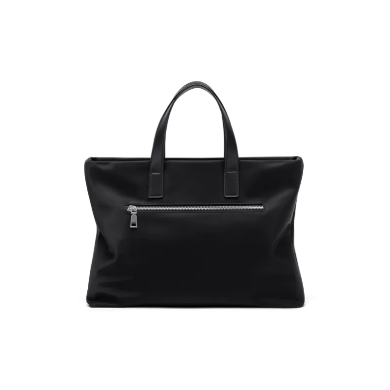 Simvay Clos Fabric Business Handbag Briefcase Laptop Bag Medium Size Men's Black-3
