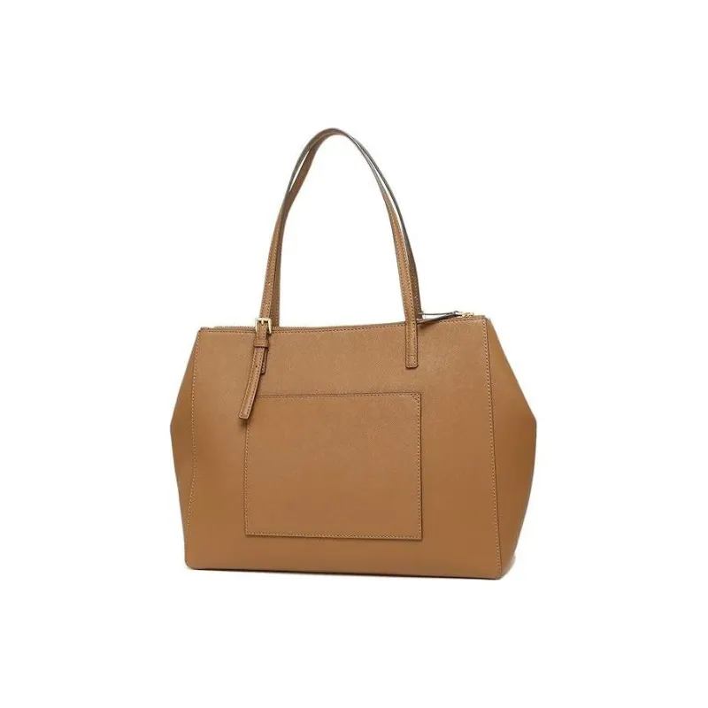 TORY BURCH TB Emerson Cow Leather Tote Bag Shopping Bag Shoulder Bags Handbags Large Size Women's Caramel Brown-6