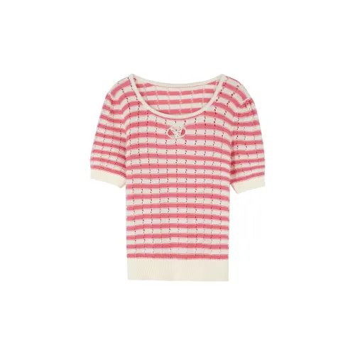 3COLOUR Knitwear Women's Raspberry Pink Stripes