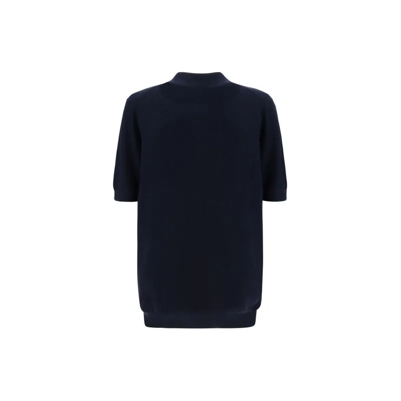 Ermenegildo Zegna Short Sleeved Knitted Polo Shirt-1