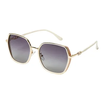 Narandu PC Plastic Metal Square Sunglasses Women's
