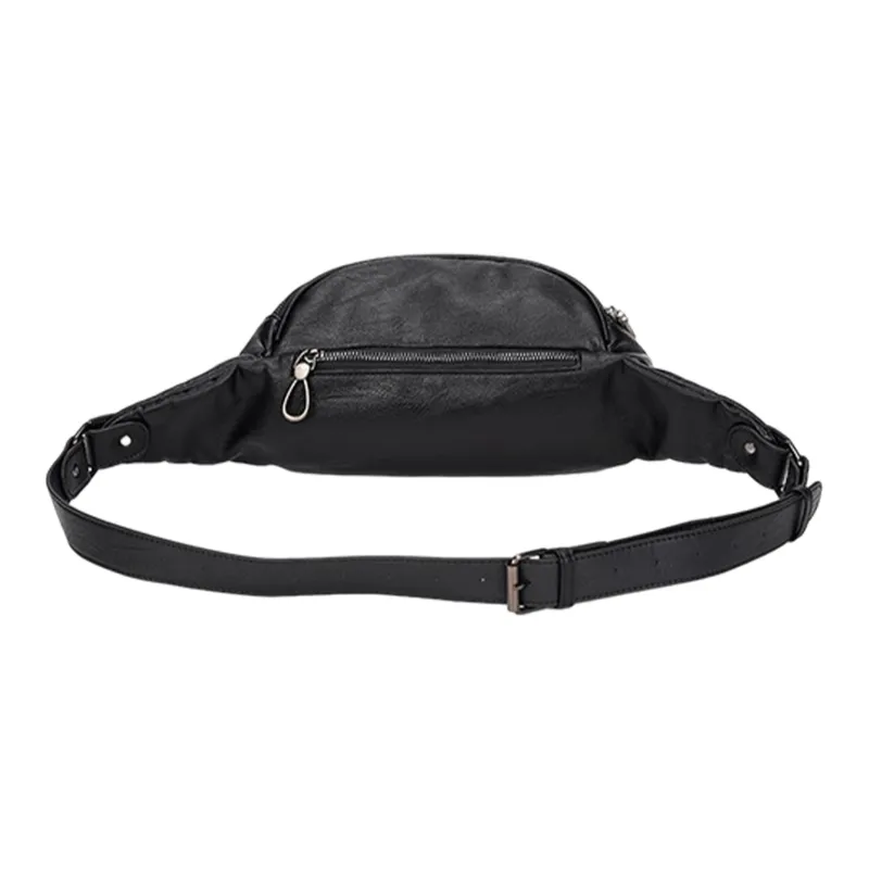Slazenger PU Soft Leather Sling Bag Fanny Pack Crossbody Bags Small Size Men's Black-2