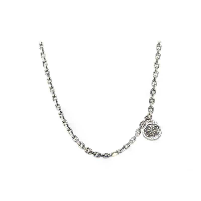SHIYI N CIFANG Handmade Silver Sulfurization Distressed Necklaces Men's-2