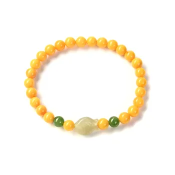 Abby's Wonderland Beeswax Hetian Jade Fine Jade Bracelets Women's