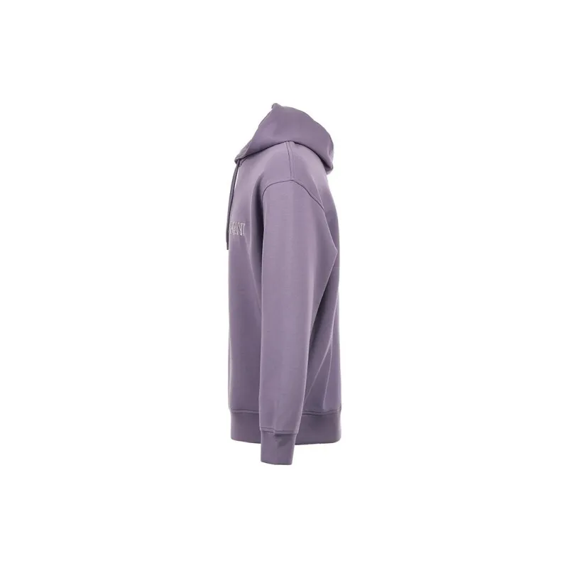 EMPORIO ARMANI Oversized Double jersey Hooded Sweatshirt With Logo Embroidery Trim-5