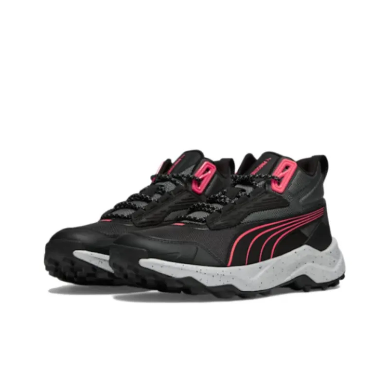Puma Women's Obstruct Profoam Mid 'Black Dark Grey Fire Orchid'-2