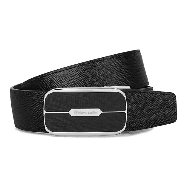 PIERRE CARDIN Stainless Steel Automatic Buckle Belt Leather Belts Men's 3.4cm-1