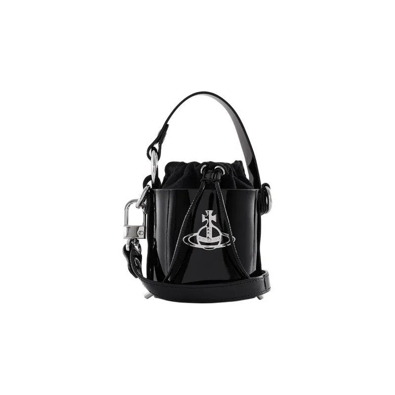 Vivienne Westwood DAISY Calfskin Shoulder Bag Crossbody Bag Handbag Women's Black-0